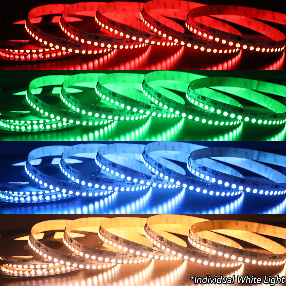 DC24V WS2814 External IC RGBW 16.4Ft 600LEDs High Density Optional Digital Addressable LED Strip Lights DC24V WS2814 External IC RGBW 16.4Ft 600LEDs High Density Optional Digital Addressable LED Strip Lights